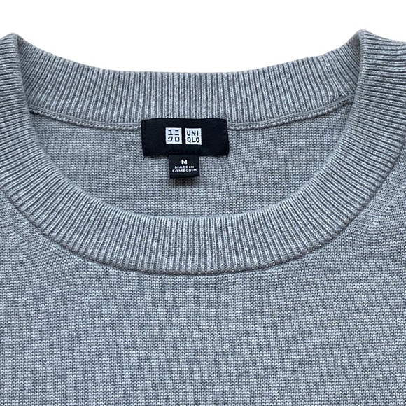 UNIQLO Men’s Gray Ribbed Crew Neck Sweater  Size:  M - Picture 5 of 9